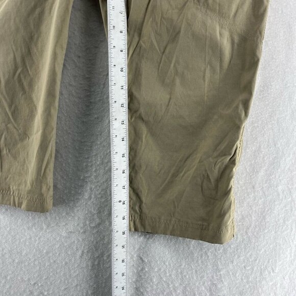 Eddie Bauer Cropped Pants Women's 8 Khaki Brown Midrise Zip Pocket Hiking Casual - Picture 5 of 13